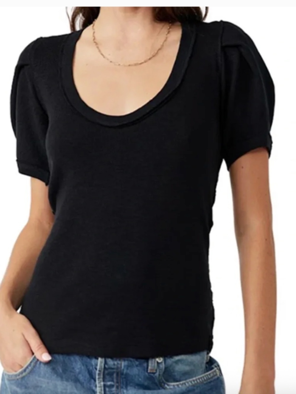 We the free Black top. Free People Size L